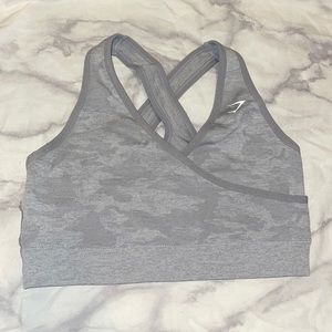 Gymshark Camo Sports Bra - Grey